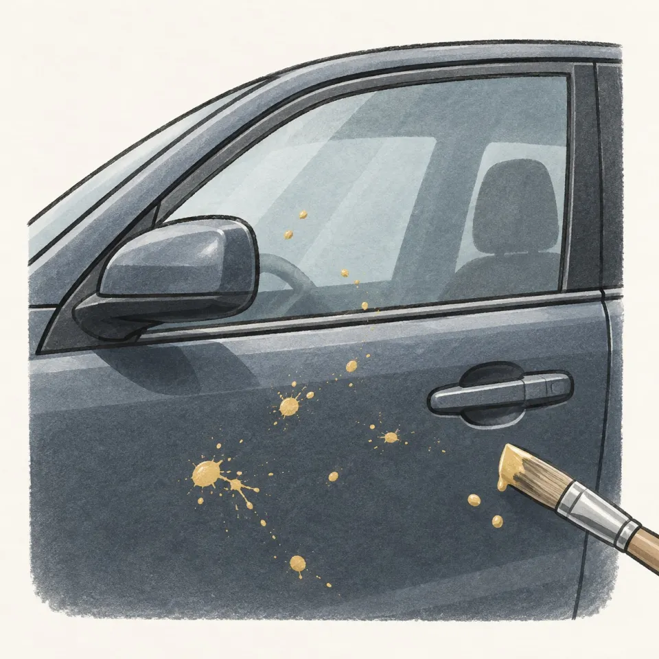 車に塗料が付着した状況の説明イラスト